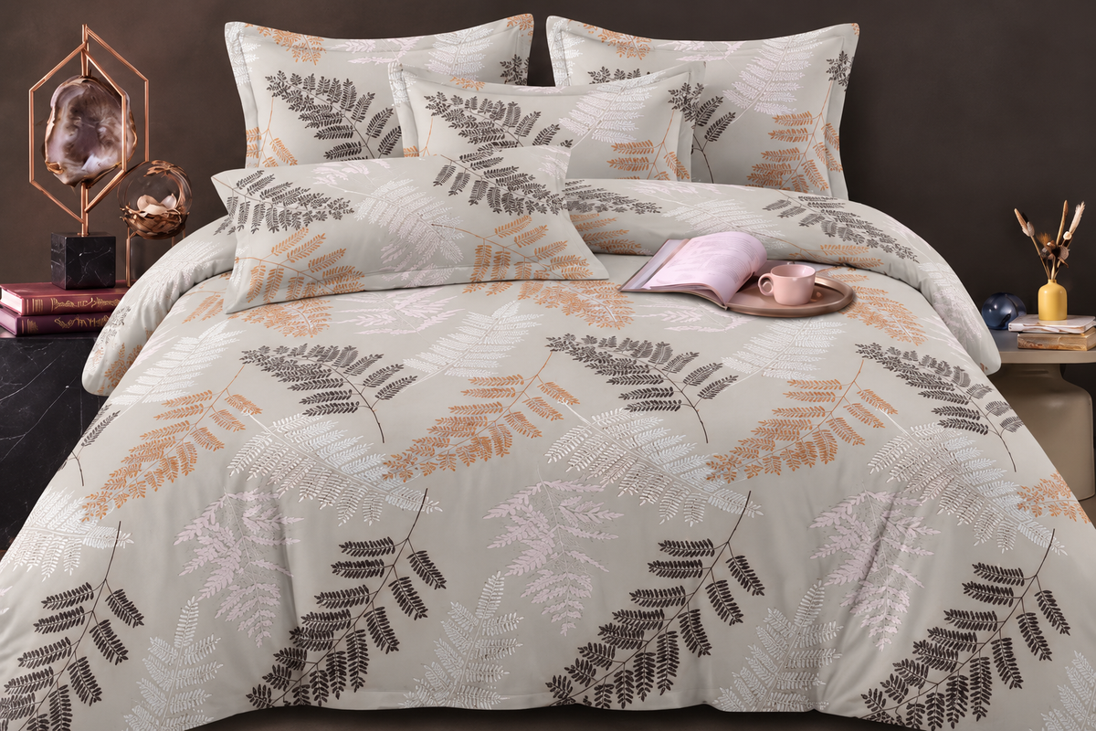 Elga Signature Bedsheet Design 06 — Neutral fern leaf print